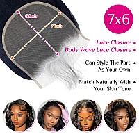 Jessica Hair 7X6 Lace Frontal Body Wave Skinblend German Lace Frontal Ear To Ear 7X6 Lace Frontal Closure With Baby Hair 100 Vi