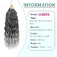 Liyate Goddess Bohemian Crochet Box Braids 14 Inch 7 Packs Grey Boho Crochet Hair For Women Pre Looped Gypsy Braids Synthetic