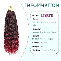 Liyate Goddess Bohemian Crochet Box Braids 14 Inch 7 Packs Red Boho Crochet Hair For Women Pre Looped Gypsy Braids Synthetic B