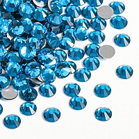 Beadsland 2880Pcs Flat Back Crystal Rhinestones Round Gems For Nail Art And Craft Glue Fix Indicolite Ss20 4648Mm