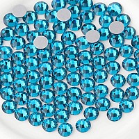 Beadsland 2880Pcs Flat Back Crystal Rhinestones Round Gems For Nail Art And Craft Glue Fix Indicolite Ss20 4648Mm