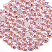 Beadsland 2880Pcs Flat Back Crystal Rhinestones Round Gems For Nail Art And Craft Glue Fix Light Pink Ab Ss20 4648Mm