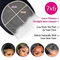 Jessica Hair 7X6 Skinblend German Lace Closure Straight Hair Closure Invisible Lace 12A Brazilian Virgin Remy Human Hair Frontal