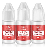 Una Gella Nail Glue For Press Ons 5Ml 3Pcs Glue On Nails Press On Nail Glue Super Strong Adhesive 15Ml05Oz Super Bond Nail Gl