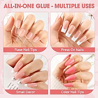 Una Gella Nail Glue For Press Ons 5Ml 3Pcs Glue On Nails Press On Nail Glue Super Strong Adhesive 15Ml05Oz Super Bond Nail Gl