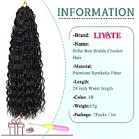 Liyate Goddess Boho Crochet Box Braids 24 Inch Bohemian Crochet Hair For Women Black Pre Looped Gypsy Braids Synthetic Braiding