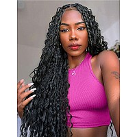 Liyate Goddess Boho Crochet Box Braids 24 Inch Bohemian Crochet Hair For Women Black Pre Looped Gypsy Braids Synthetic Braiding