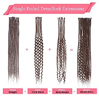 Kraler 24 Inch Mixed Se Dreadlock Extensions Sets 3 In 1 20 Strands Synthetic Single Ended Dreads Extensions Chocolate Brown H