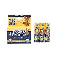 Mad Gabs Moose Smooch Vanilla Lip Balm 3Pk Moisturizing And Certified Organic Made With Organic Olive Oil And Beeswax