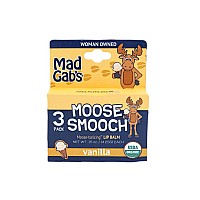 Mad Gabs Moose Smooch Vanilla Lip Balm 3Pk Moisturizing And Certified Organic Made With Organic Olive Oil And Beeswax