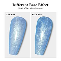 Imtiti Pearl Gel Nail Polish 05 Fl Oz Sky Blue Shell Shimmer Nail Gel Polish Iridescent Glitter Nail Polish Gel Spring Summer