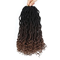 8Packs Wavy Senegalese Twist Crochet Hair 12 Inch For Black Women Pretwisted Kids Crochet Hair Braids Ends Synthetic Hair Exten