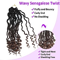 8Packs Wavy Senegalese Twist Crochet Hair 12 Inch For Black Women Pretwisted Kids Crochet Hair Braids Ends Synthetic Hair Exten