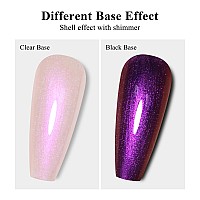 Imtiti Pearl Gel Nail Polish 05 Fl Oz Rose Purple Transparent Shell Shimmer Nail Gel Polish Mermaid Nail Drawing Gel Polish Ir