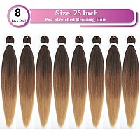 Ombre Braiding Hair Pre Stretched 26 Inches Ombre Brown 8 Packslot Braid Hot Water Setting Professional Synthetic Braiding Hair