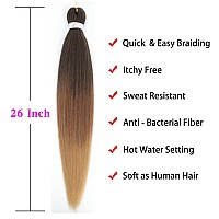 Ombre Braiding Hair Pre Stretched 26 Inches Ombre Brown 8 Packslot Braid Hot Water Setting Professional Synthetic Braiding Hair