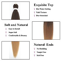 Ombre Braiding Hair Pre Stretched 26 Inches Ombre Brown 8 Packslot Braid Hot Water Setting Professional Synthetic Braiding Hair