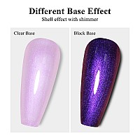 Imtiti Pearl Gel Nail Polish 05 Fl Oz Purple Transparent Shell Shimmer Nail Gel Polish Mermaid Nail Drawing Gel Polish Iridesc