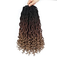 Fayasu Wavy Senegalese Twist Crochet Hair 12 Inch For Black Women Pretwisted Kids Crochet Hair 8Packs Braids Ends Synthetic Hai