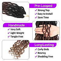 Fayasu Wavy Senegalese Twist Crochet Hair 12 Inch For Black Women Pretwisted Kids Crochet Hair 8Packs Braids Ends Synthetic Hai