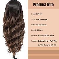 Long Ombre Brown Wig For Women Long Brown Hair Wigs Synthetic Hair Replacement Wig Heat Resistant Hair Wig For Daily Party Use2