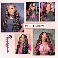 Pink Highlight Lace Front Wig Human Hair 13X4 1Bpink Ombre Lace Front Wig Human Hair 180 Density Body Wave Hd Lace Frontal Wig