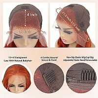 Saxio Ginger Orange Lace Front Wigs Human Hair 180 Density Body Wave 13X4 Hd Lace Front Wigs Human Hair Pre Plucked Ginger Wig