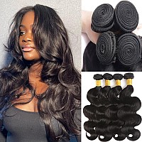 Ddodla Body Wave Bundles Human Hair 20 22 24 26 Inch 10A Grade 100 Unprocessed Brazilian Virgin Hair 4 Bundles Body Wave Human