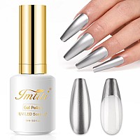 Imtiti Chrome Gel Nail Polish 15Ml Silver Metallic Gel Nail Polish Metal Mirror Effect Chrome Gel Polish Soak Off Uv Led Diy Na