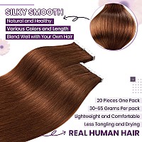 Laavoo Tape In Extensions Human Hair Auburn Brown Tape In Hair Extensions Auburn Red Tape Hair Extensions Real Human Hair Adhesi