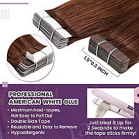 Laavoo Tape In Extensions Human Hair Auburn Brown Tape In Hair Extensions Auburn Red Tape Hair Extensions Real Human Hair Adhesi