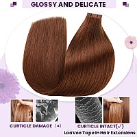 Laavoo Tape In Extensions Human Hair Auburn Brown Tape In Hair Extensions Auburn Red Tape Hair Extensions Real Human Hair Adhesi