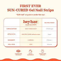 Heyhae Semi Cured Gel Nail Strips Sun Cured Gel Nail Wraps No Led Lamp Needed Easy Apply Remove Includes 28 Strips 1 Prep