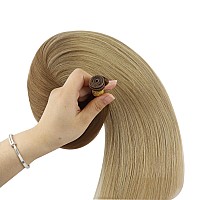 Full Shine Genius Weft Hair Extensions Color 1014 Light Brown To Dark Blonde Human Hair Weft Extensions Hand Tied Weft Human H