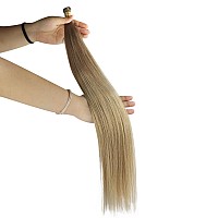 Full Shine Genius Weft Hair Extensions Color 1014 Light Brown To Dark Blonde Human Hair Weft Extensions Hand Tied Weft Human H