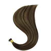 Full Shine Geniusw Weft Human Hair Extensions Color 282 Dark Brown Fading To Ash Brown Hair Extension For Women Hand Tied Exte