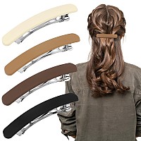 Atoden Hair Clips 4Pcs Neutral Flat Matte French Barrettes For Thin Fine Hair Hair Pins And Accessories For Women Girls In Bei