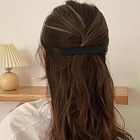 Atoden Hair Clip Black Matte Barrettes For Women 4Pcs Flat Hair Clips For Thin Fine Hair Hair Pins For Short Medium Hair Cut