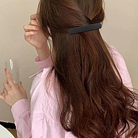 Atoden Hair Clip Black Matte Barrettes For Women 4Pcs Flat Hair Clips For Thin Fine Hair Hair Pins For Short Medium Hair Cut