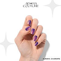 Adora Couture Semi Cured Gel Nail Strips 20Pcs Duochrome Purple Nail Art Gel Strips Nail Wraps For Women Gel Nail Stickers