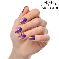 Adora Couture Semi Cured Gel Nail Strips 20Pcs Duochrome Purple Nail Art Gel Strips Nail Wraps For Women Gel Nail Stickers