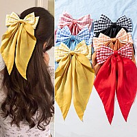 6 Pcs Nonslip Claw Hair Bow Clips For Women Big Bows For Thick Thin Hair