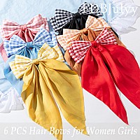 6 Pcs Nonslip Claw Hair Bow Clips For Women Big Bows For Thick Thin Hair