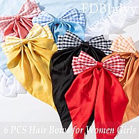 6 Pcs Nonslip Claw Hair Bow Clips For Women Big Bows For Thick Thin Hair