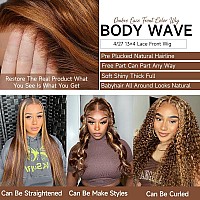 28 Inch Ombre Lace Front Wig Human Hair 427 13X4 Body Wave Highlight Lace Front Wig Human Hair Pre Plucked With Baby Hair Honey