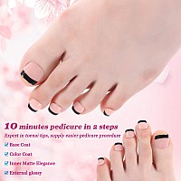 French Tips Gel X Nail Tips 240Pcs Glossy Blacklight Natural White French Press On Toe Nail Preapplied With A Tip Primer And