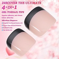 French Tips Gel X Nail Tips 240Pcs Glossy Blackdeep Bronze French Press On Toe Nail Preapplied With A Tip Primer And Base Coa