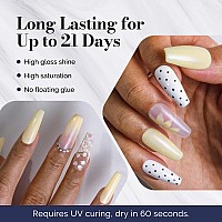 Melodysusie Fleurwee Plantbased Uv Gel Nail Polish Hema Free 21 Nontoxic Pale Yellow Glitter P10 Long Lasting No Chip Colo