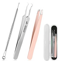 Wsyub Blackhead Tweezers Pimple Popper Tool Kit Blackhead Extractor Ingrown Hair Tweezers Blemish And Blackhead Removal Tools