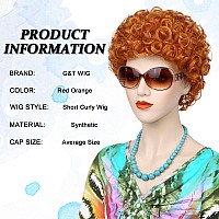 Gt Wig Red Orange Curly Wig For Costume Landlady Heat Resistant Ginger Wig For Women Cospaly Halloween Party Wig Glasses T